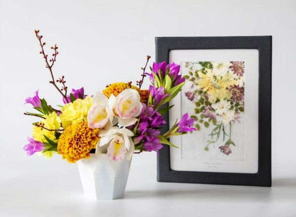 押花　花結晶（はなけっしょう）+後飾り用 季節のアレンジ花付セット