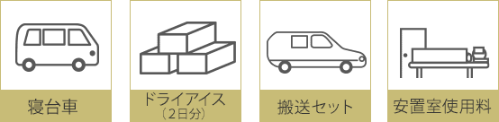 寝台車/ドライアイス（２日分）/搬送セット