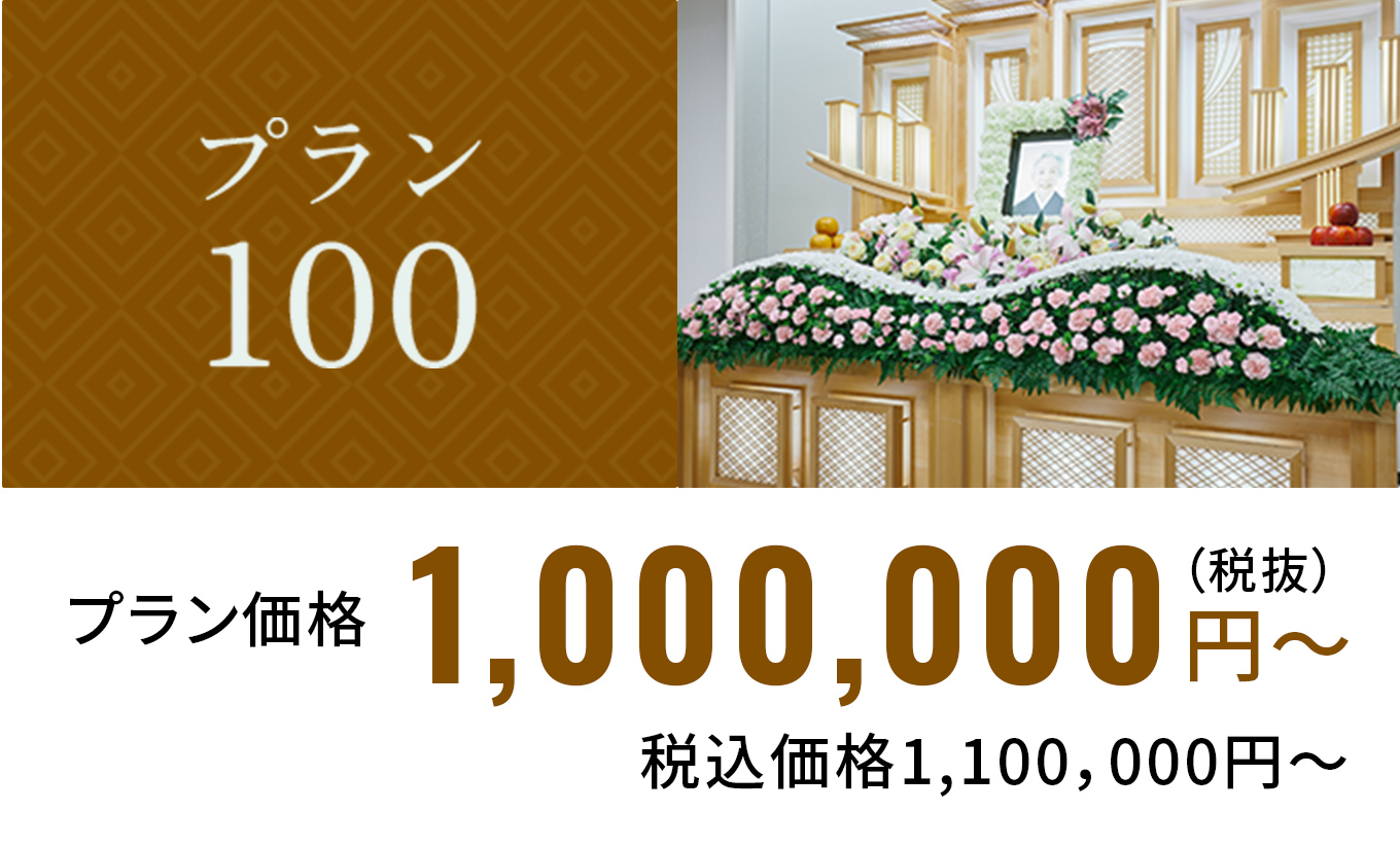 プラン100 プラン価格1,000,000円～（税抜）