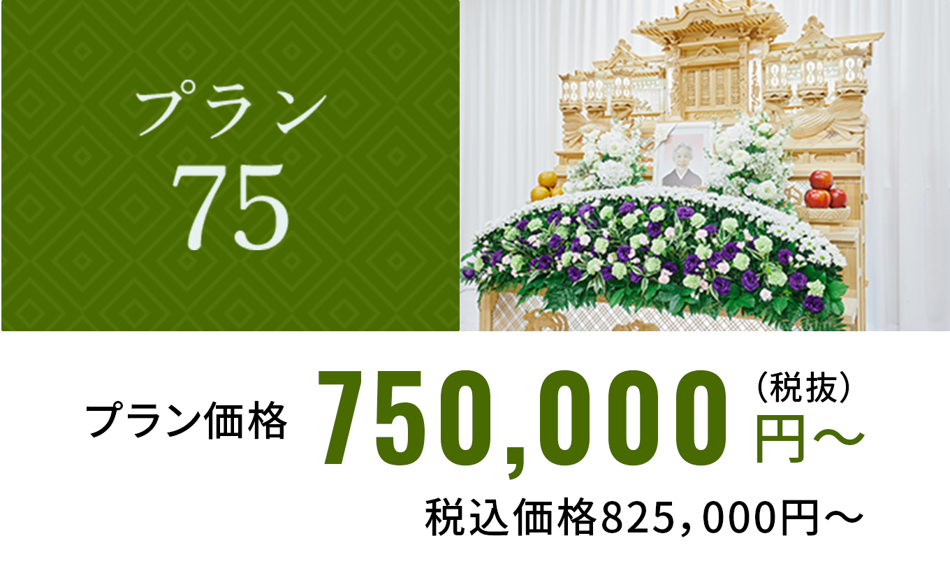 プラン75 プラン価格750,000円～（税抜）