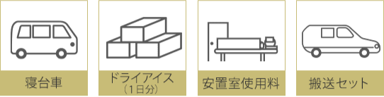 寝台車/ドライアイス（２日分）/搬送セット